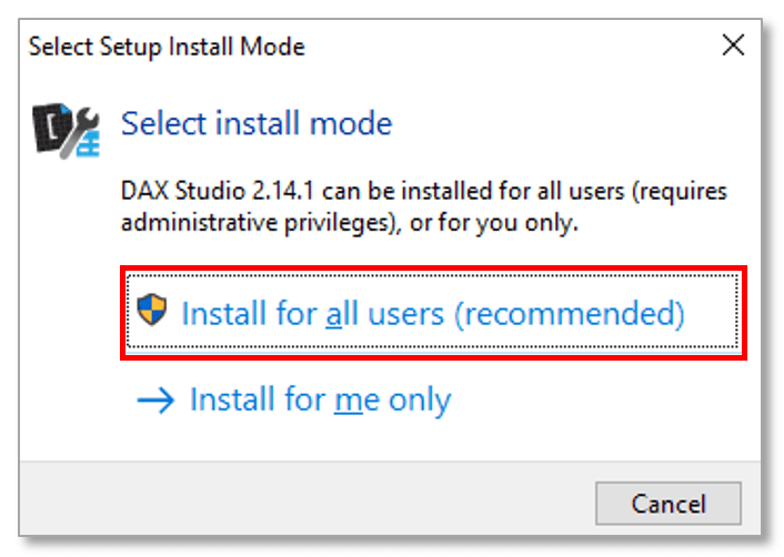 DAX Studio: Install Mode